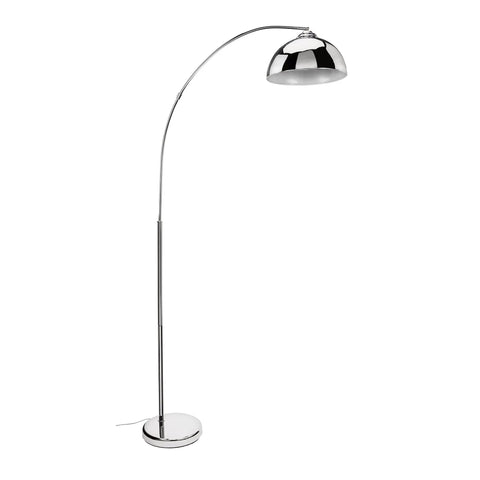 Mid Century Modern Curved Floor Lamp Over Sofa 74 Inch Tall Sleek Chrome Standing Lamp With Adjustable Shade For Living Room Reading Light LED Bulb Not Included