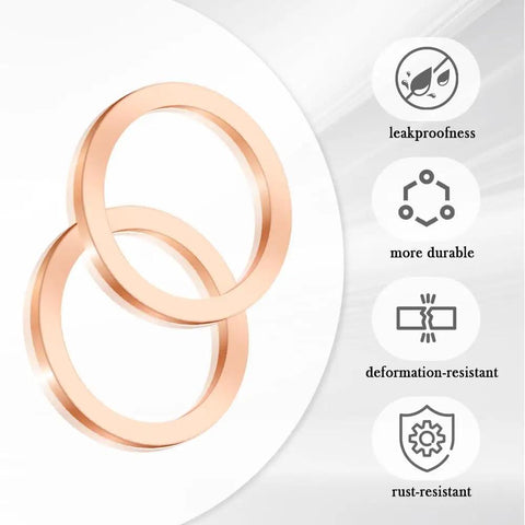 Heavy Duty Copper Oil Drain Plug Crush Washer Set For Cars Trucks And SUVs, showing leakproof and rust-resistant features