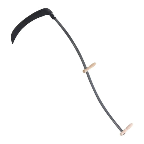 Scythe With Grinding Stone And Wooden Handle For Grass And Weeds, Serrated Edge Garden Tool For Landscaping And Clearing Brush