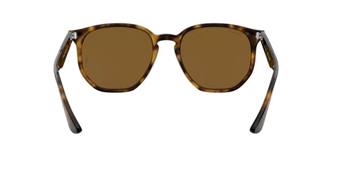 Front view of RB4306 Hexagonal Polarized Sunglasses With B-15 Brown Lens Light Havana Frame 54mm For Men And Women.