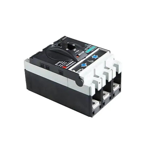 Pro Grade Plug In Molded Case Circuit Breaker Featuring Magnetic Fast Acting Safety Cutoff And Rugged Plastic Build For Heavy Duty Electrical Work That Is Straight Up Rock Solid - side view showing terminals and handle