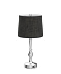 Must Have Modern Bedside Lamps Set Of 2 24.8 Inch Tall With Dual USB Ports 3 Way Touch Dimming Nightstand Lamps For Bedroom And Living Room Silver And Black Finish, showing single lamp