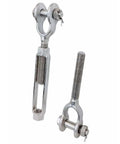 Rock Solid Stainless Steel 316 Jaw Jaw Turnbuckle Drop Forged One And Half By 12 Inches 17000 Lbs Wll Non Magnetic Heavy Duty Rigging Hardware close-up view.
