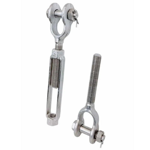 Rock Solid Stainless Steel 316 Jaw Jaw Turnbuckle Drop Forged One And Half By 12 Inches 17000 Lbs Wll Non Magnetic Heavy Duty Rigging Hardware close-up view.