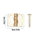 Vintage Brass Mini Hinge Set 200 Pcs 8x10mm four-hole hinge with screw for dollhouse or jewelry box DIY crafting.