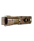 Smooth Operator Passage Door Latch with Six Way Adjustable Square Spindle, heavy duty satin nickel finish for interior use.
