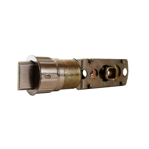 Smooth Operator Passage Door Latch with Six Way Adjustable Square Spindle, heavy duty satin nickel finish for interior use.