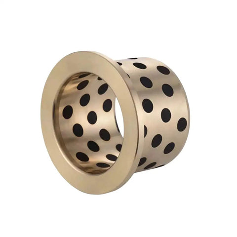 Top Shelf One Piece Flanged Oil Free Graphite Brass Bearing Sleeve Featuring Built In Self Lubricating Properties And Rock Solid High Load Durability For Smooth Heavy Duty Machinery Repair Work