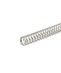 Close-up of a 304 stainless steel compression spring with 6 mm outer diameter and 0.6 mm wire, silver tone