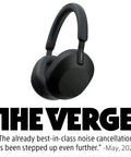 Black WH-1000XM5 Premium Noise Canceling Headphones With Auto NC Optimizer, over-ear design, reviewed by The Verge, May 2022.