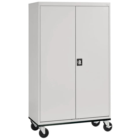 Badass Mobile Rolling Storage Cabinet With Adjustable Shelves And Heavy Duty Caster Wheels Lockable Gear Organizer For Garage Workshop Office Tools Equipment Dove Gray Rig