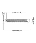 Stainless steel extension spring with dual end hooks, 6 in length, 2 mm wire