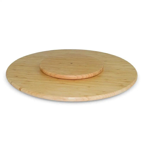 20 Inch Extra Large Bamboo Lazy Susan Turntable Round Rotating Serving Tray For Kitchen And Dining Tables Ideal For Parties