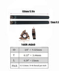 Pro Grade Threading Tool Bit Set with External and Internal Threading Boring Bars, 16ER IR AG60 Carbide Inserts for Stainless Steel.