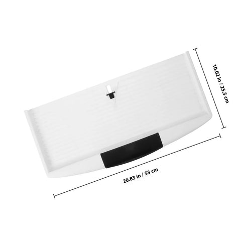 Slick Under Desk Keyboard Tray With Smooth Slide Out Drawer And Ergonomic Wrist Rest, durable white design, measures 20.83 x 10.02 inches.