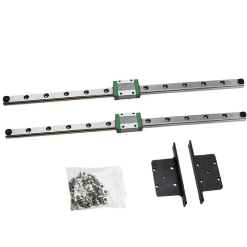 Heavy Duty Linear Rail Guide And Sliding Track Kit 300mm Bearing Steel with mounting accessories for CNC machines and 3D printers.