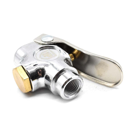 VL700 Two Way Lever Valve With One Quarter Inch NPT Female Inlets And Outlets For Pneumatics, Chrome Plated Die Cast Body