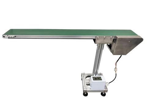 PVC Belt Conveyor 47 Inch Long 5.9 Inch Wide Aluminum Frame Countertop Transport Conveyor With Adjustable Speed 110V 120W Green
