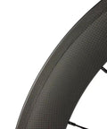 Close-up of Carbon 700c Clincher Wheelset For Road Bikes, 23mm Rim Width, Toray T700 Carbon Fiber, Shimano Compatible