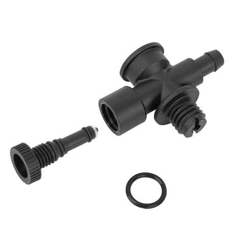 Front view of DEX2400S pool filter air relief valve assembly with O-ring and mounting hardware