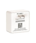 Back view of No Fuss Setup Smart WiFi Adapter For Sense Deadbolt, 2.4GHz Only, White Finish, with programming code