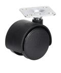 Heavy Duty 4 Pack 40mm Swivel Furniture Caster with 34x34mm Plate, Metal Ball Bearing, Silent Brakes shown in close-up angle