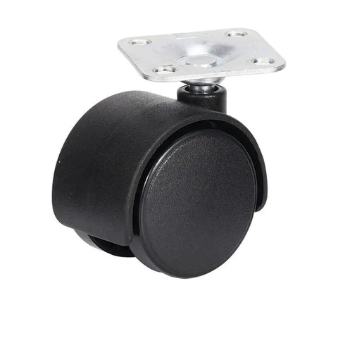 Heavy Duty 4 Pack 40mm Swivel Furniture Caster with 34x34mm Plate, Metal Ball Bearing, Silent Brakes shown in close-up angle
