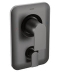 Genta LX PosiTemp 3 Function Transfer Valve Shower Trim Kit In Matte Black, sleek design, requires valve 2521 2551 2571 Or 2581