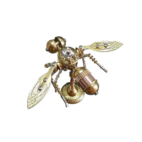 Steampunk 3D Mechanical Bee Model Kit With 158 Pieces, DIY Insect Puzzle For STEM Fans, Teens And Adults, brass and ABS bee sculpture