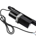 Heavy Duty 12V DC Linear Actuator Eight Inch Stroke 1760 Lbs Force with black casing and connected wires for reliable lifting.
