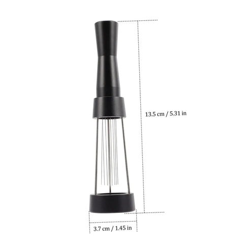 Game Changer 3 Piece Espresso Coffee Powder Stirrer Set Heavy Duty Stainless Steel Wands with precision needles, 13.5 cm tall.