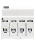 Hardworking Type A RCD ELCB Safety Switch 4 Pole Breaker that Handles Pulsating Current Like A Boss, white casing, 4 pole design.