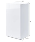 Total Game Changer 17 Cu Foot Convertible Upright Freezer And Fridge With Slick White Finish showing dimensions 32.8 x 28.9 x 65 inches.