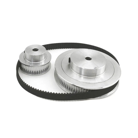 Upgrade Your 3D Printing Setup With This Sturdy Yushop Timing Pulley Kit Featuring Smooth Low Noise Operation Perfect For Precision CNC Machines And Stepper Motors With A Reducer Ratio Of One To Two And Multiple Bore Size Options, two aluminum pulleys with belt
