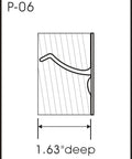 Diagram of Solid Brass Edge Pull Handle 4 Inch Satin Nickel For Pocket Doors And Sliding Doors showing 1.63-inch depth
