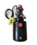 Top Tier Heavy Duty 110 Volt Compact Electric Hydraulic Pump Power Unit 3Kw with black steel tank and controller for mechanics.