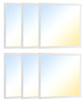 6 pack of 2x2 LED Flat Panel Light With 3CCT And Dimming, Choose 20W 30W Or 35W, No Fuss 0 To 10V Dimmable Drop Ceiling Fixture