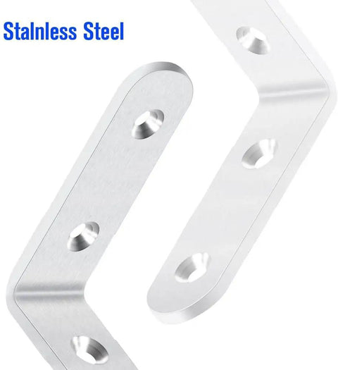 Heavy Duty 20 Pack 2.5 By 2.5 Inch Stainless Steel Corner Braces L Shaped Brackets With Wood Screws For Tables Chairs Desks Dressers Shelves Built To Last Brushed 304 Stainless Right Angle Support
