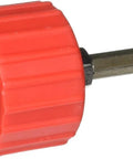 Power Tube Cleaning Brush 1/2 Inch With 1/4 Inch Hex Shank For Beast Mode Debris Removal in red plastic with metal shank