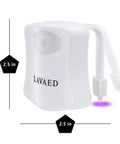 Toilet Light With Motion Sensor And 8 Colors LED Glow For Bathroom Night Light Easy Install Fun Gift For Dad Men Women Boys Stocking Stuffers Great Stocking Stuffers For Christmas Or Everyday Use, product shown with dimensions