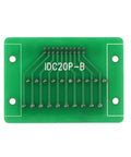Must-Have IDC Breakout Board 2x10 20 Pin Male Header Terminal Block Connector With 2.54mm Pitch, FRC Flat Ribbon Cable Compatible, Connect Arduino Uno Pins To Peripherals, Includes DIN Rail Mount Carrier And Mounting Screws. Green PCB IDC20P-B 20-pin breakout board with mounting holes