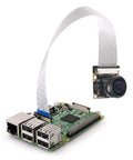 Raspberry Pi Camera For Pi 4 B With 222 Degree Fisheye Wide Angle, Night Vision, 5MP 1080p OV5647 Video Module connected to Pi