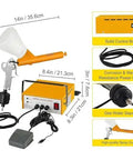 Built Tough And Ready To Roll Portable Electrostatic Spray Paint Gun With Foot Pedal Switch For Quick Diy Metal Upgrades That Delivers Legit Shop Quality Finishes Daily layout showing key components including spray gun and control box.