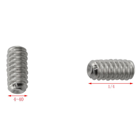 Must Have 40 Piece Stainless Steel Hex Socket Set Screws Cup Point 4 By 40 Coarse Thread One Quarter Inch With Two Piece Hex Wrench Rust Resistant Hardware Kit Bundle, side view showing dimensions