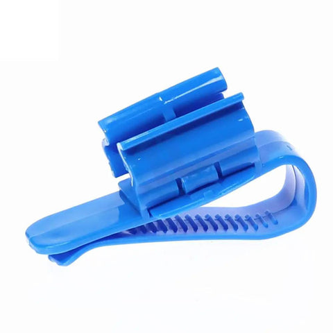 Home Brew Bucket Clip Siphon Tube Hose Flow Control Clamps For Beer And Wine Making, 1 Pair, Durable plastic, blue, side view