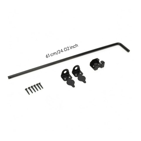 BLWOTMOR Outdoor Gate Bolt Drop Rod Latch Reliable Carbon Steel Guide Bracket Mounting Screw for Fence Garden Yard, 61 CM components.