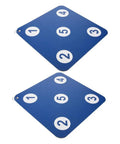 Dual Sided Indoor Fencing Target Set With Weather Resistant Rubber Targets for wall mount training, dark blue square targets.