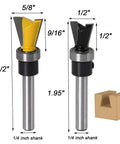 Top Shelf Carbide Dovetail Router Bit Set Two Piece Kit Bearing Guided for accurate drawer and jewelry box making.