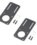 2 Pack NEMA 23 Stepper Motor Mounting Brackets 132x65mm Rock Solid Aluminum, Precise Alignment, 47mm Standard Hole Spacing, Heavy Duty Mounting Plates For DIY CNC And 3D Printer Projects, with screws