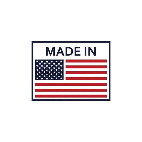 Made in USA label with American flag